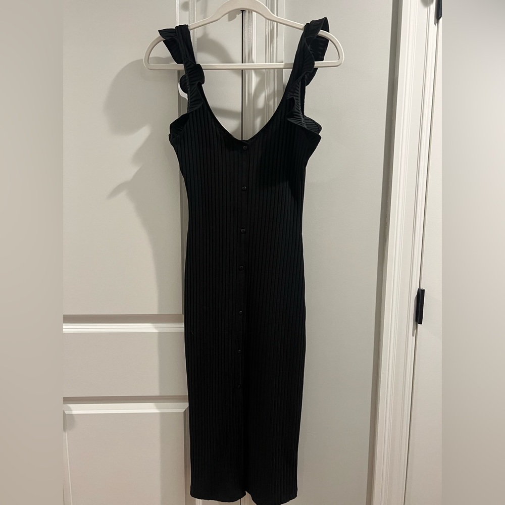 Zara midi dress with ruffle sleeve